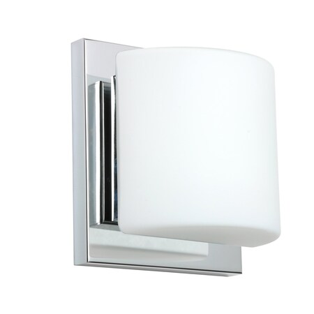 Besa Lighting Paolo Mini Sconce, Opal Matte, Chrome Finish, 1x50W Halogen 1WS-787307-CR